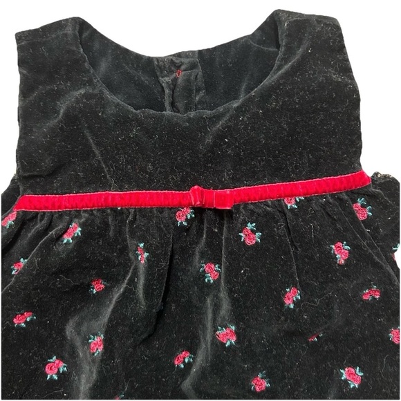 Baby Girl Velvet Christmas Holiday Dress Size 12-18 Months - Picture 3 of 4